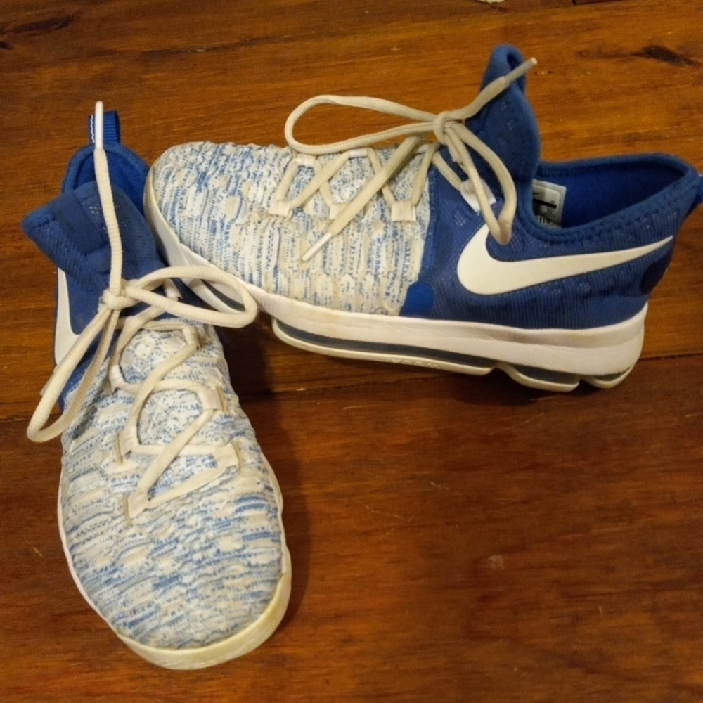 Nike Zoom KD 9 Basketball Shoes Sz 7Y , 8.5 Women's, 7 Men's, Blue White